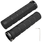 Topcabin Bike Grips Double Lock On Locking Bicycle Handlebar Grips Cycle Bicycle Mountain Bike Bmx Floding (Rubber Grips Black 1