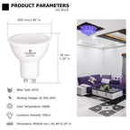 Hansang Gu10 Led Bulbs Lighting,Led 55 Watt Replacement 50W Halogen, 85-265Vac, 550 Lumens, 5000K (Daylight), 120A,Frosted Mr16
