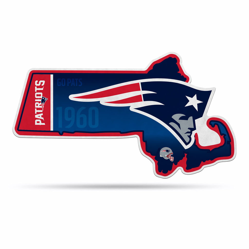 Rico Industries Nfl Football New England Patriots State Shape Shape Cut Pennant - Home And Living Room D  Cor - Soft Felt Ez To
