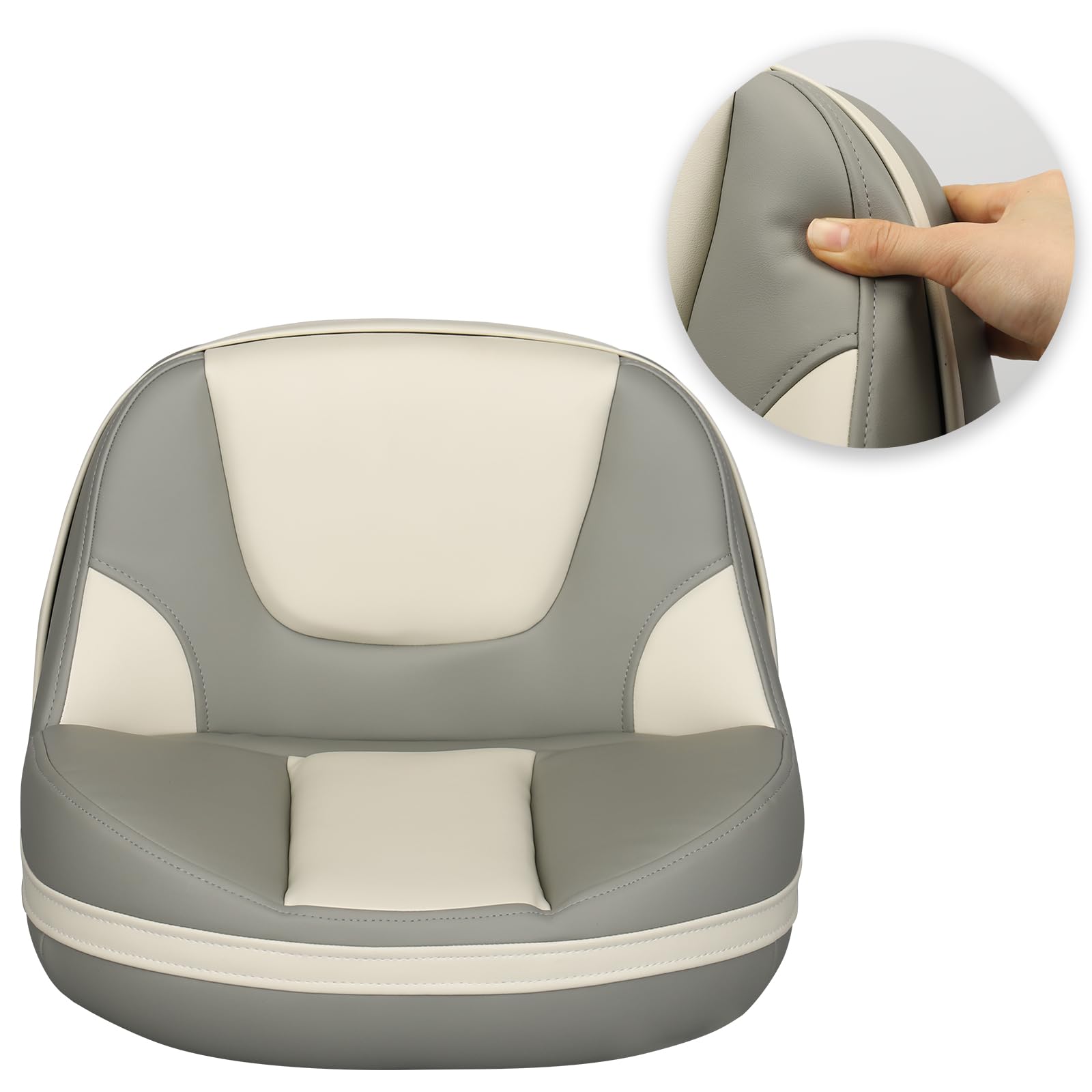 Leader Accessories Pro Casting Boat Seats Lean Pro High Back Fishing Bass Boat Seat Butt Seat 2 Seats (Beige Light Gray)