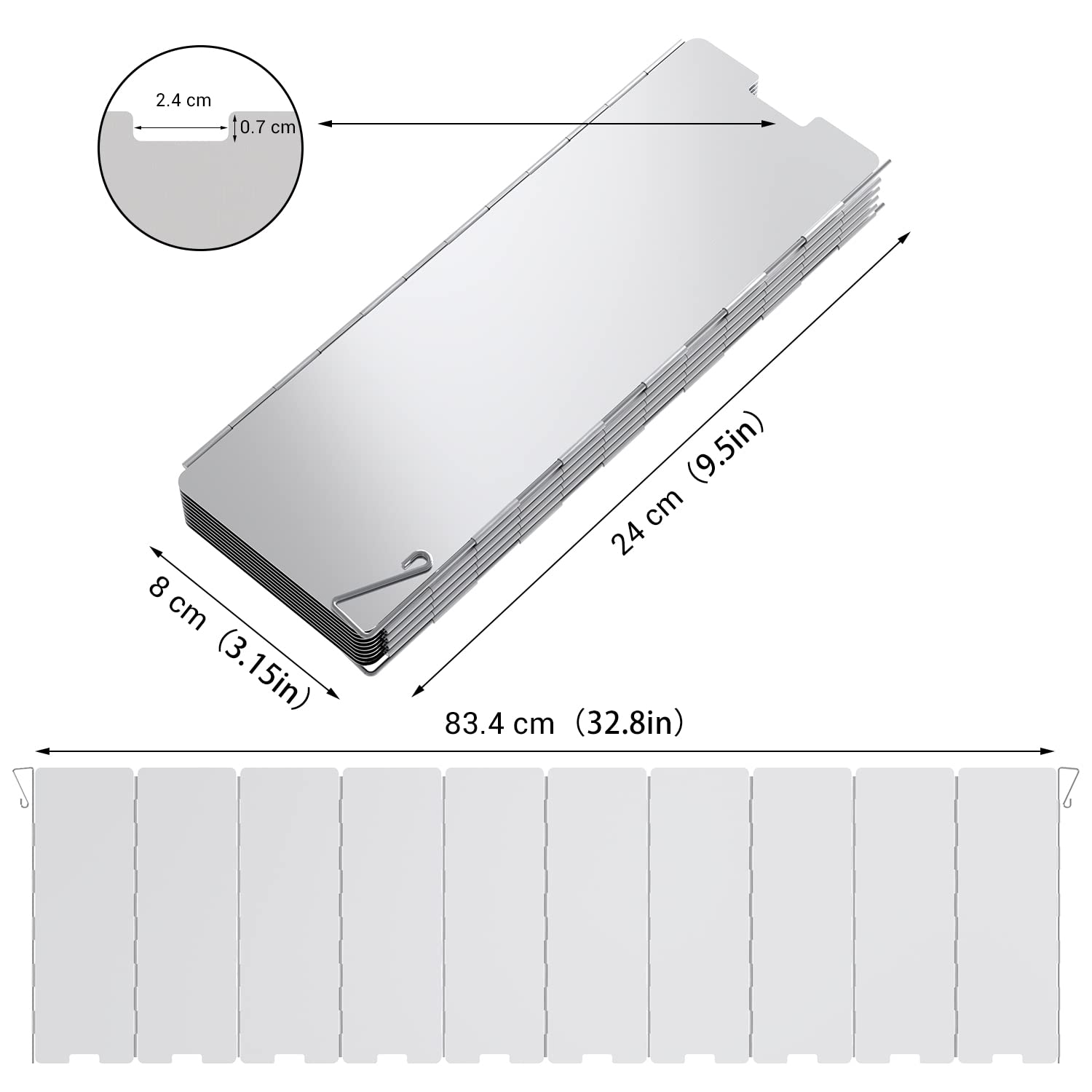 Stove Windscreen, Ohuhu Camp Stove Windscreen 10 Plates Aluminum Folding Portable Camping Stove Windshield Burner Stove With Car