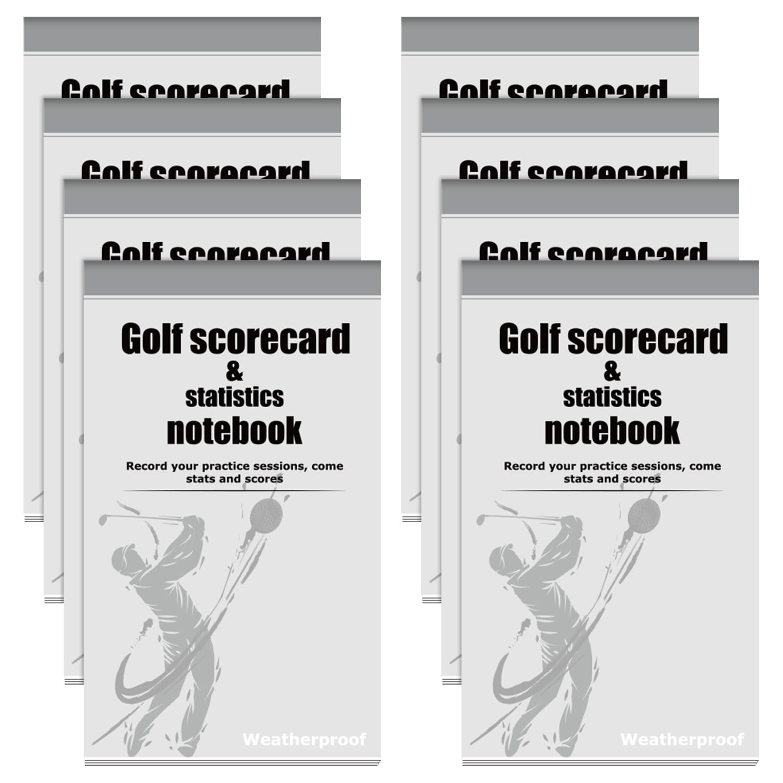 Glenmal 8 Pcs Golf Yardage Book with Golf Scorecard Book Notebook Pocket Size, Journal, Log Book, Score Book, Notepad for Golfer