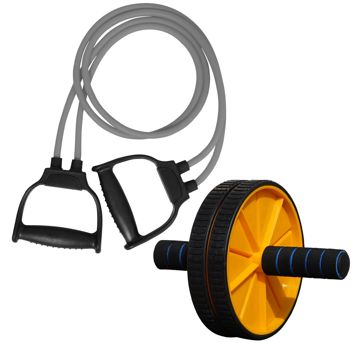 MANOGYAM Ab Roller & Toning Tube | Ab Exerciser | Resistance Tube | Double Toning Tube | Abdominal Exerciser for Abs Workout | F