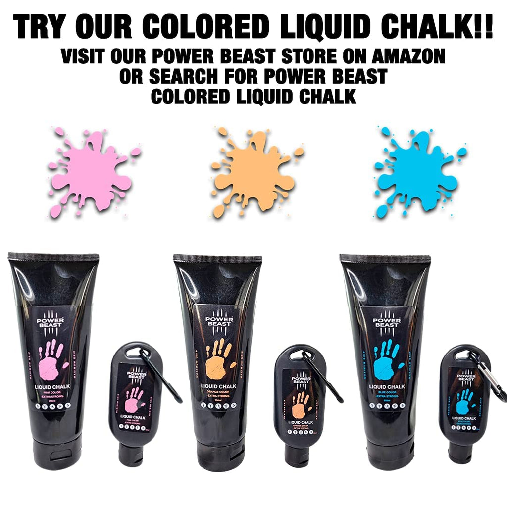 Power Beast Liquid Chalk, 2 Bottles Combo Of 200 + 50 Ml, Liquid Sports Chalk, Free Professional Hand Grip For Gym, Weightliftin
