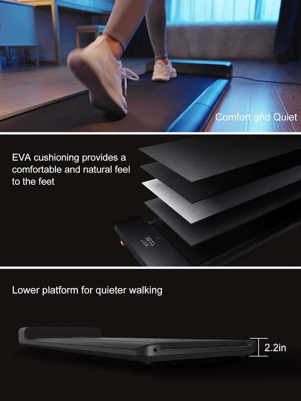 WALKINGPAD A1Pro Foldable Walking Pad Treadmill for Home Office, Under Desk Treadmill with Adaptive Speed Control, Compact Desig