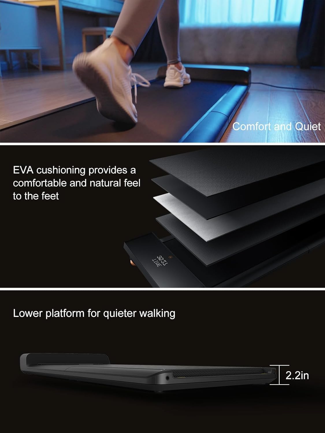 WALKINGPAD A1Pro Foldable Walking Pad Treadmill for Home Office, Under Desk Treadmill with Adaptive Speed Control, Compact Desig