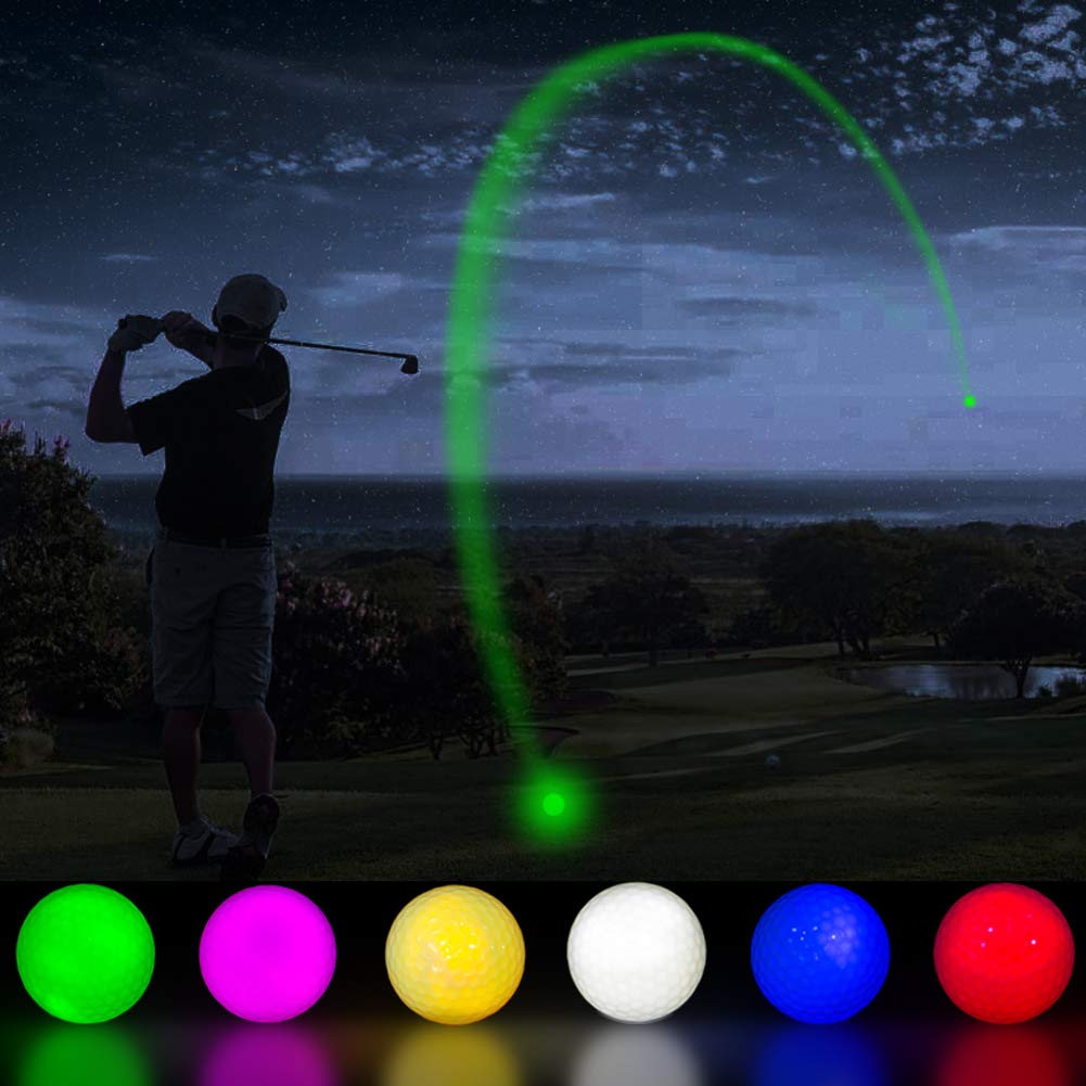 Thiodoon Glow In The Dark Golf Balls Light Up Led Golf Balls Night Golf Gift Sets For Men Kids Women 3 Pack (Red& Green& White)