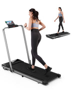 Deerrun 3 In 1 Under Desk Walking Pad Treadmill, 3.0Hp Low Noise Portable For Home & Office, 300Lbs Weight Capacity Folding With