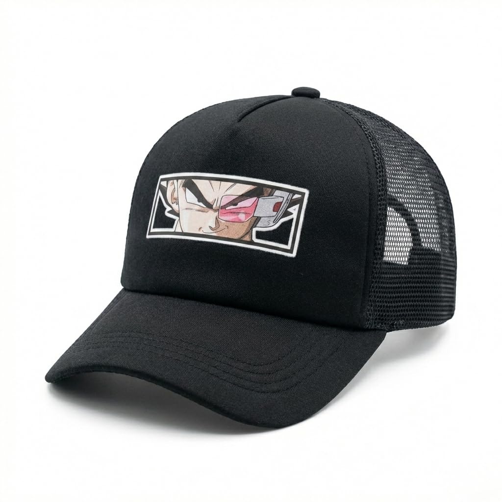 Faas Half Mesh Trucker Cap | Unisex Mesh Design | Adjustable Snapback Sports Cap For Men & Women1Pcs (Black1)