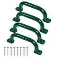 ESPETS 10 Inch 4 Pieces Outdoor Playground Accessories Handles Metal Green - Playset Attachment Grab Handles, Playset Grab Bars,