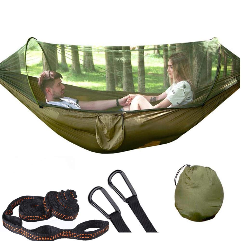 Hammocks For Outside With Mosquito Net,Camping Hammock Lightweight Portable Parachute 2 Person Outdoor Hammock For Indoor Backpa