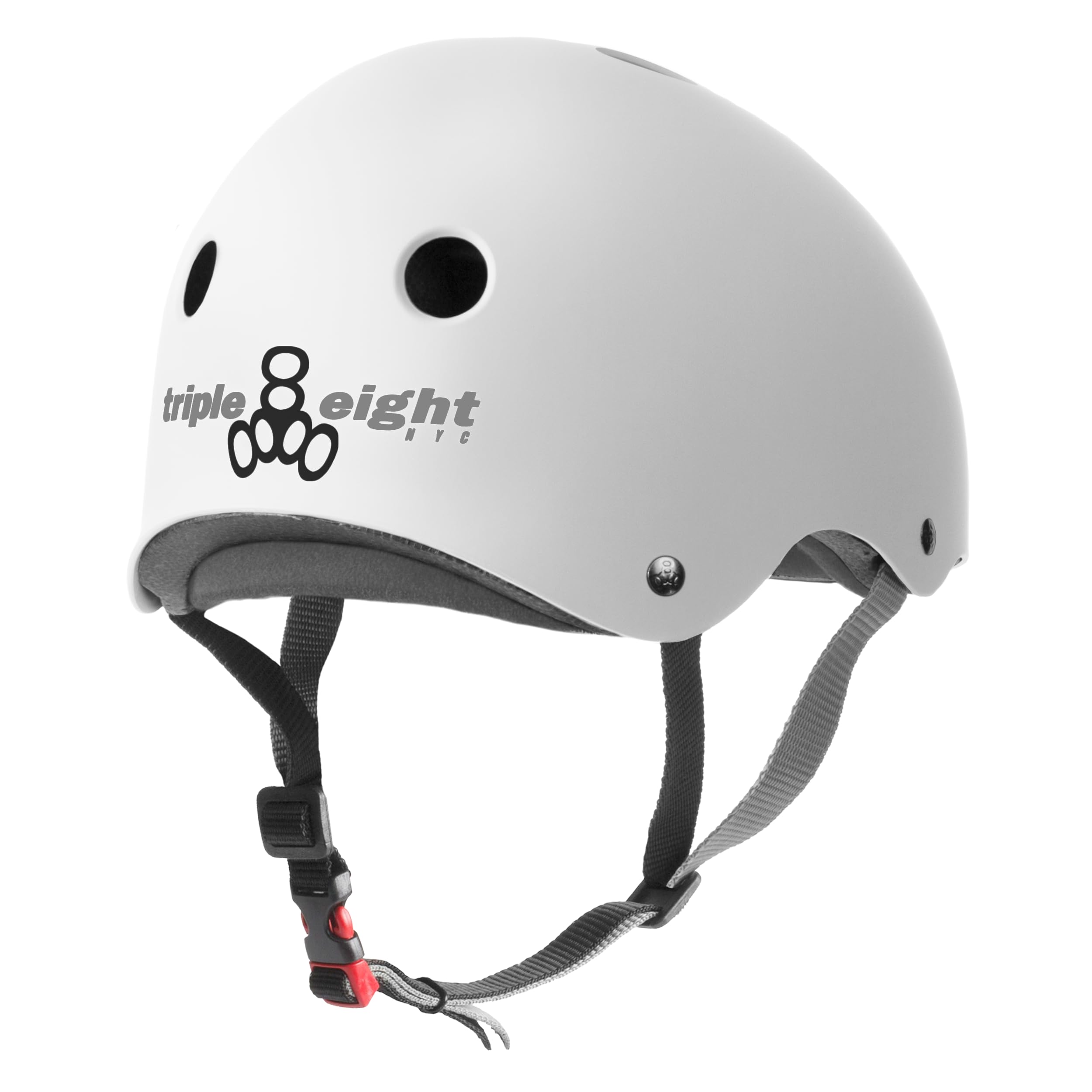 Triple Eight The Certified Sweatsaver Helmet For Skateboarding, Bmx, And Roller Skating, White Rubber, X-Large/Xx-Large