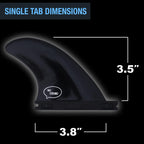 Ho Stevie! Surfboard Side Bite Fins/Rear Trailer Fins (Twin Tab Or Single Tab) [Choose Color] (Black, Twin Tab)
