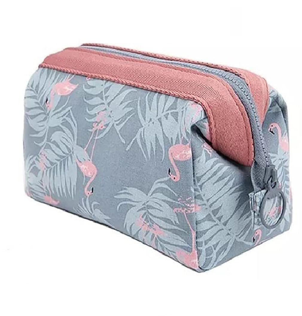 Cosmetic Toiletry Makeup Pouch With Portable Travel Multipurpose WaterResistant Zipper Makeup Brush Bags  Flamingo Jspf88