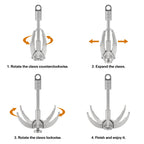 Gyanduly Large Grappling Hook With 65Ft Rope, 4-Claw Folding Stainless Steel Grapple Hooks For Outdoor Survival, Camping, Hiking