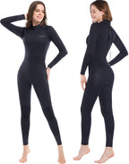 Dark Lightning Full Body Wetsuit Women, 3/2Mm Wet Suit Womens Diving Surfing Snorkeling Kayaking Water Sports (Women - Black-3/2