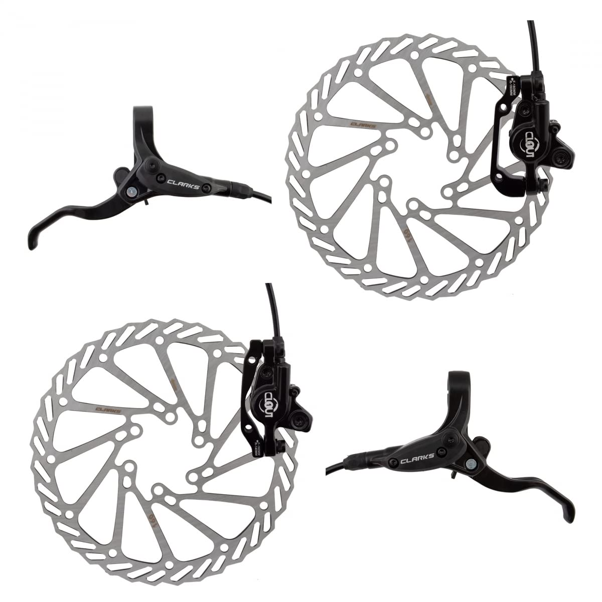 Clarks Brake Disc Clout-1 Hydraulic F&R With Lever 160 Black - Hy-19-1Fr160Amrow