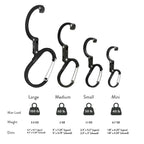 Gear Aid Heroclip Carabiner Gear Clip And Hook (Large, Medium, Small, Mini) For Camping, Backpack, Suitcases, Purse And Garage O