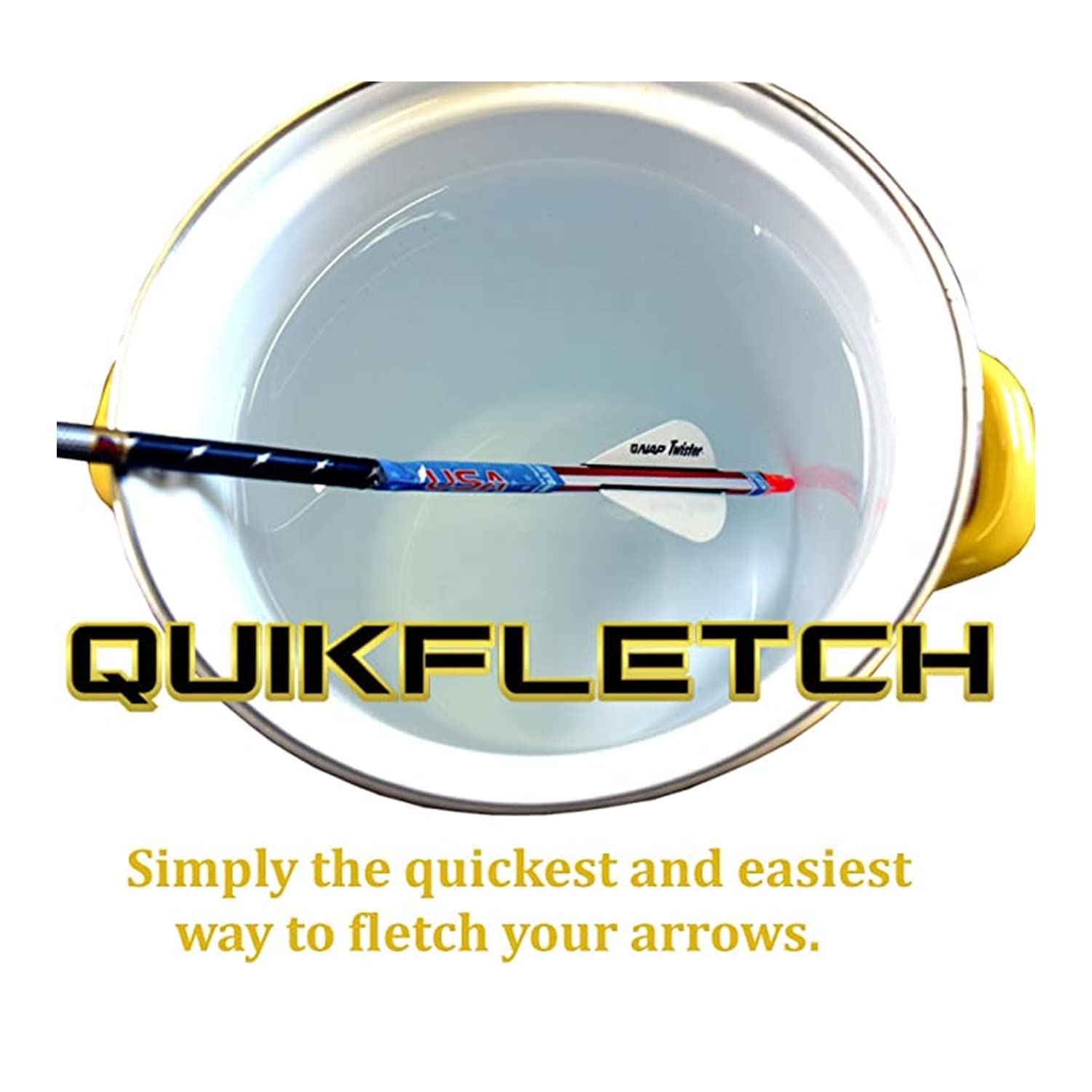 New Archery Products Quikfletch Quikspin 2'' 3-Vane Stabilizing Fletching - White Tube, Orange/White Vanes