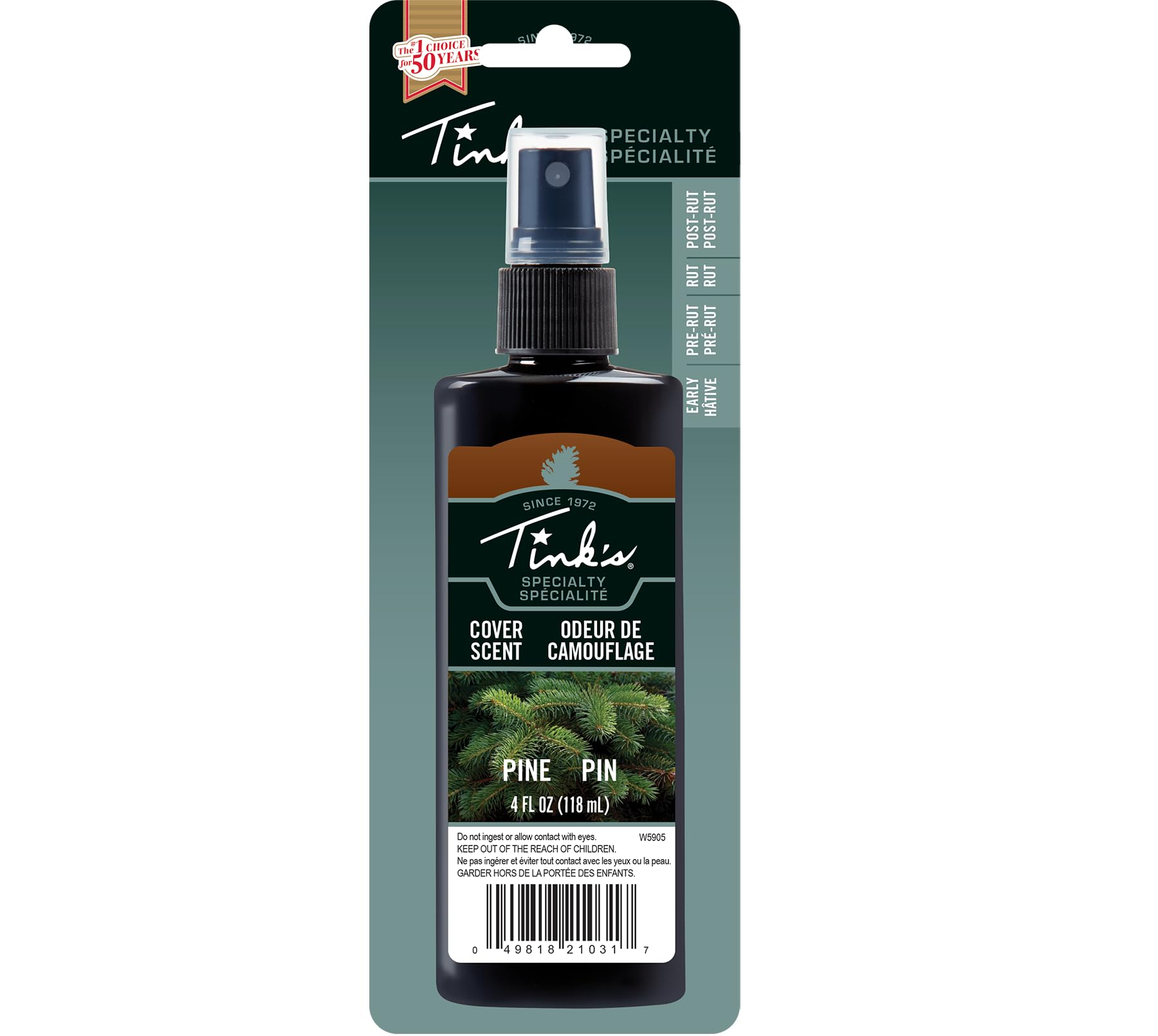 Tink'S Pine Power Cover Natural Odor Eliminator And Human Scent Blocker, Easy Application For Hunting Gear, Clothes, Or Boots, 4