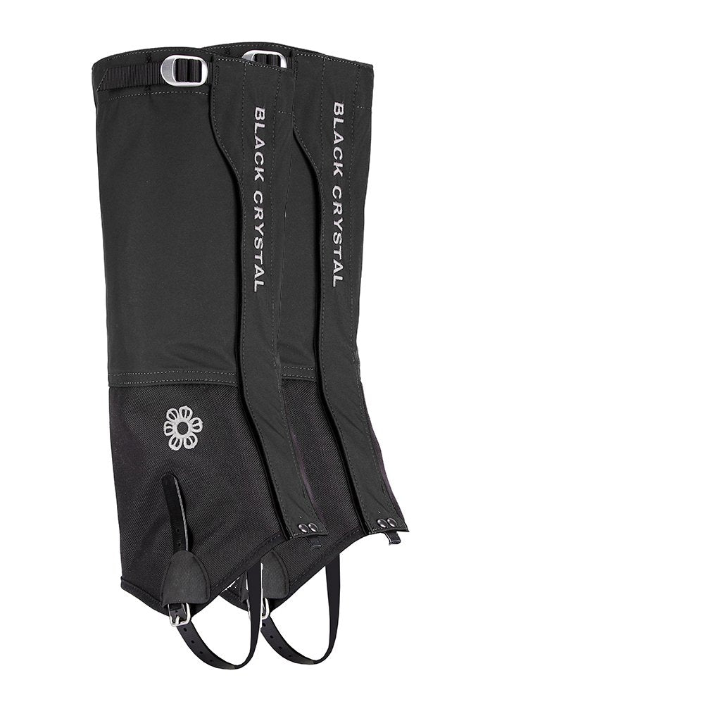 Black Crystal Hiking Ski Snow Gaiters Waterproof Breathable Nylon Women'S Black Size Medium