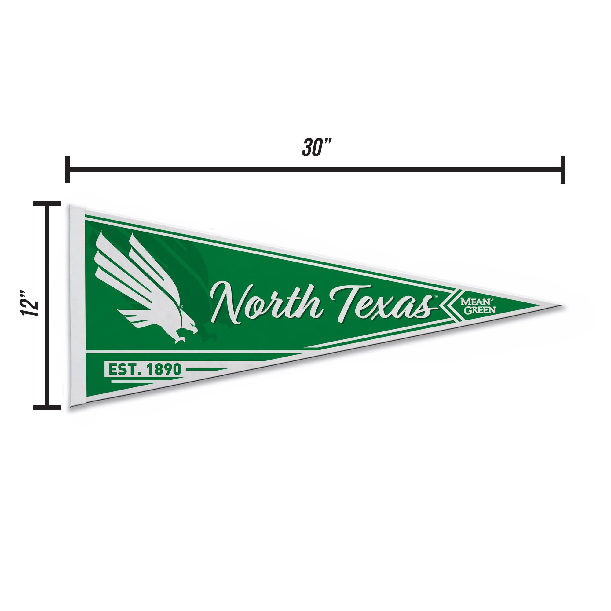 Rico Industries Ncaa North Texas Mean Green Classic 12'' X 30'' Felt Wall D  Cor Pennant - Great For Home/Bed Room/Man Cave D  C