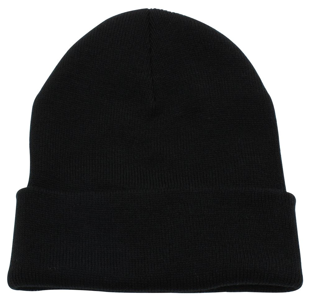 Cuffed Plain Beanie Skull Cap | Winter Unisex Knit Hat Toboggan For Men & Women | Unique & Timeless Clothing Accessories By Top 