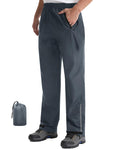 iCreek Mens Packable Rain Pants Waterproof Lightweight Over Pants Windproof Outdoor Pants for Fishing Golf Hiking (Grey, Small/