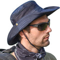 Alexvyan Blue Round Crown Hat Sun Visor Hats For Men Wide Brim Summer Cap For Boys Uv Protection Breathable Casual Beach Hat, Sa
