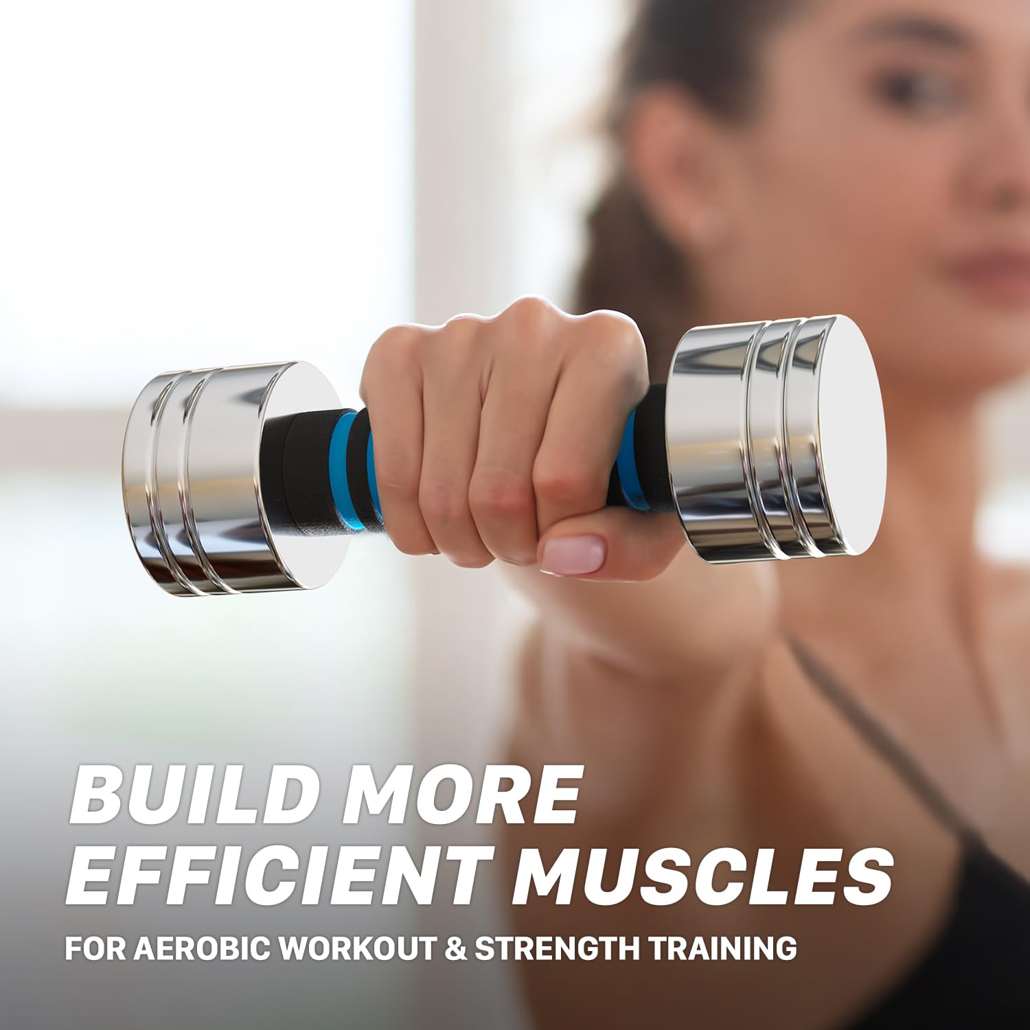 Hand Weight Set Of 2 For Women 5Lb Pair (3Lb/4Lb/5Lb) Adjustable Dumbbells With Foam Handles Chrome Home Exercise Gym Workout (S