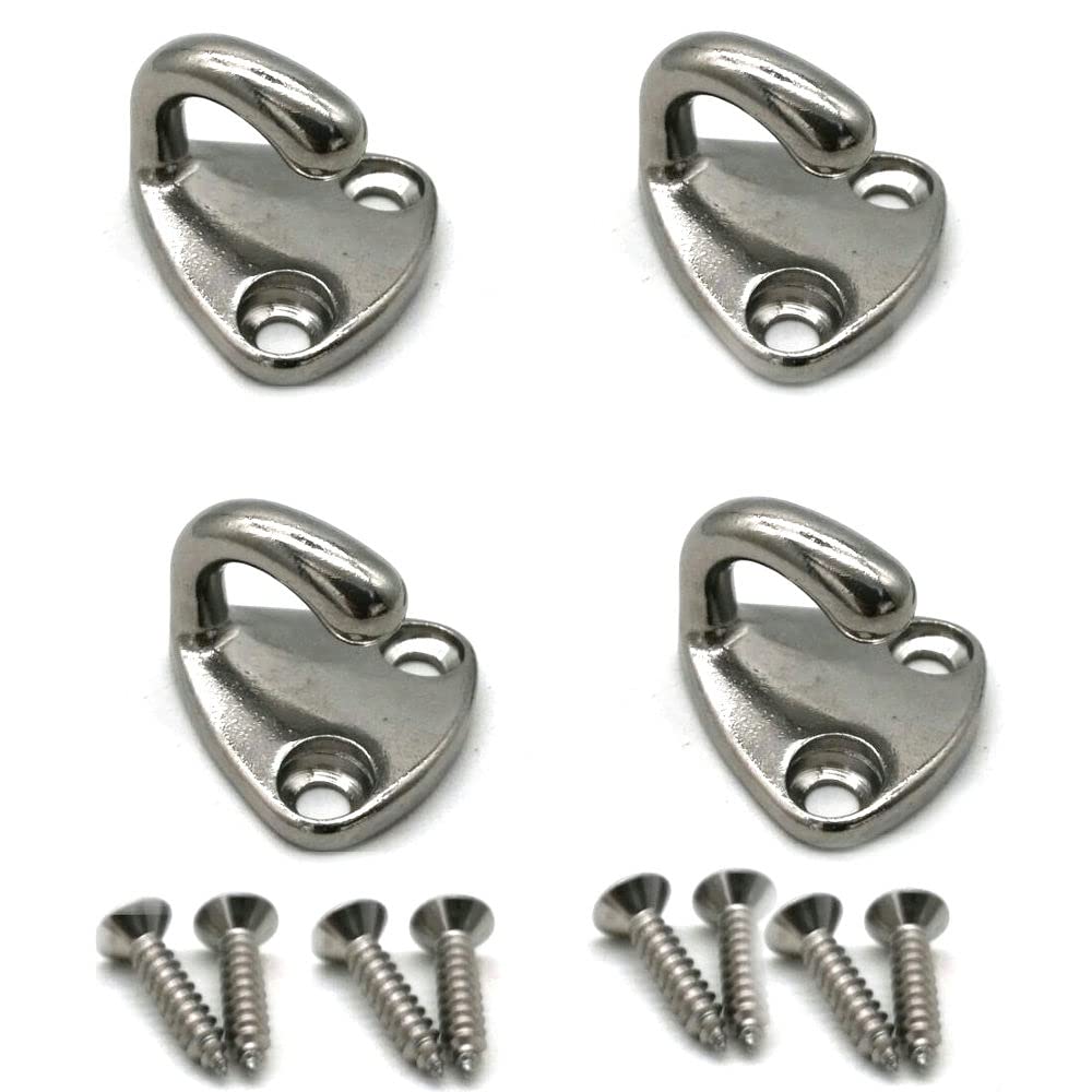 JY-MARINE Spring Fender Snap Hook Stainless Steel 316 Marine Grade Fending Hook Boat Ship Hardware 27mm Length, Pack of 4