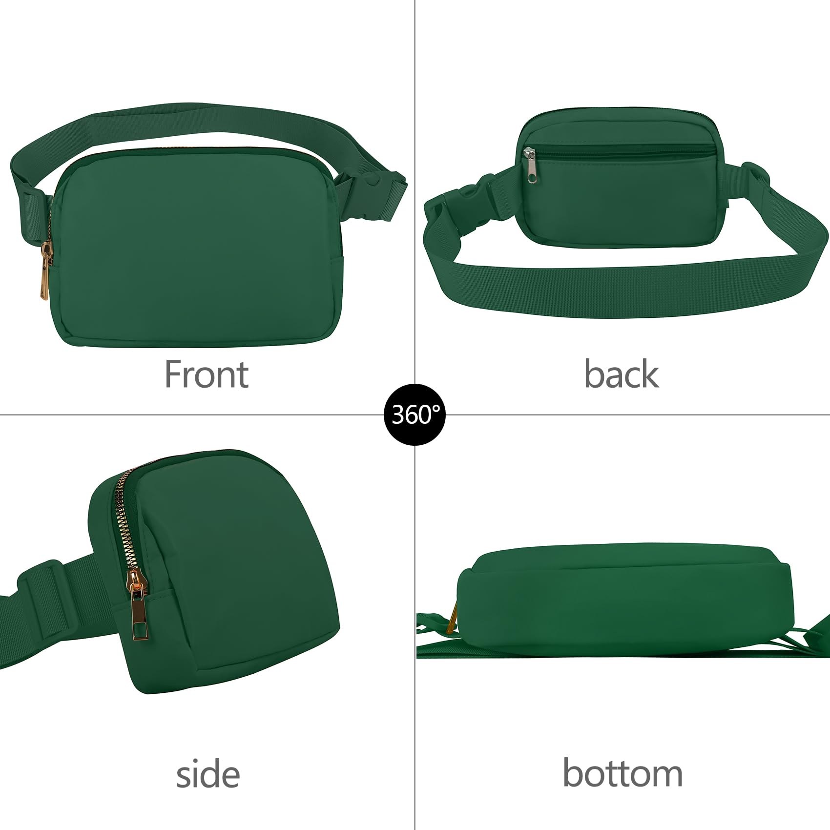 Vorolo Fanny Pack Christmas Gift For Women And Men Crossbody Bag Belt Bag Bum Bag With Adjustable Strap For Sportsdeep Green