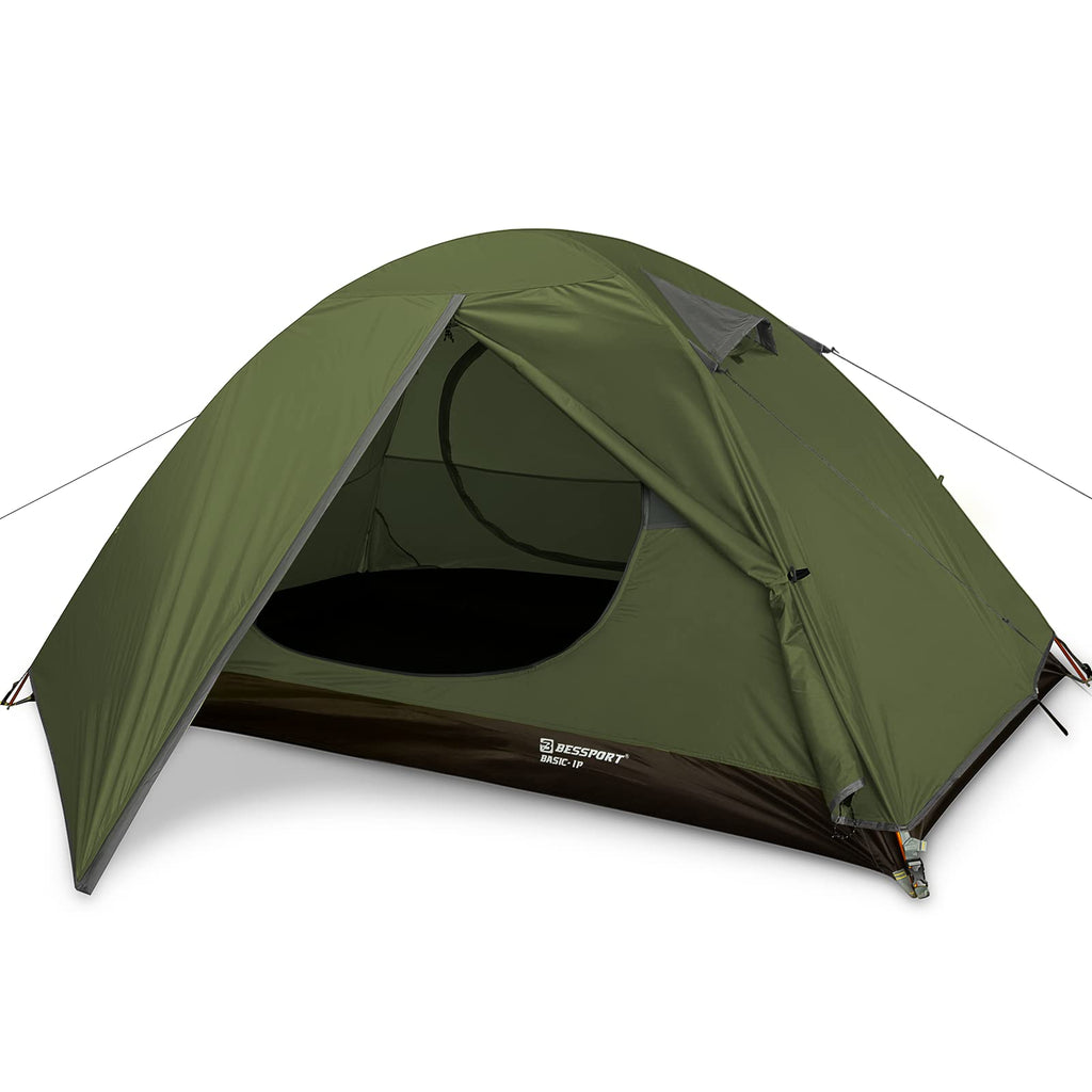 Bessport Camping Tent 1 Person Tent Waterproof Two Doors Backpacking Tent Easy Setup Lightweight For Outdoor, Hiking Mountaineer