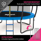 Trampoline for Kids and Adults - 8Ft 10Ft 12Ft 14FT Trampoline with Net - with Bonus Sprinkler and LED Lights/ASTM Certified/Ext