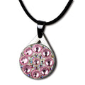 GOLTERS Crystal Golf Balll Markers with Golf Necklace for Lady Golfer (Pink)