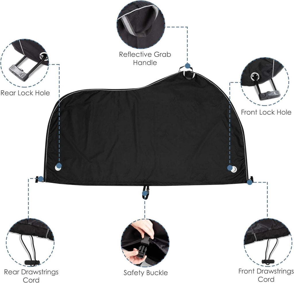 Team Obsidian | Outdoor Storage Or Travel Cover For 1 Bike, Large Bike Cover, Ebike Accessories, Bicycle Cover, Heavy Duty, Elec