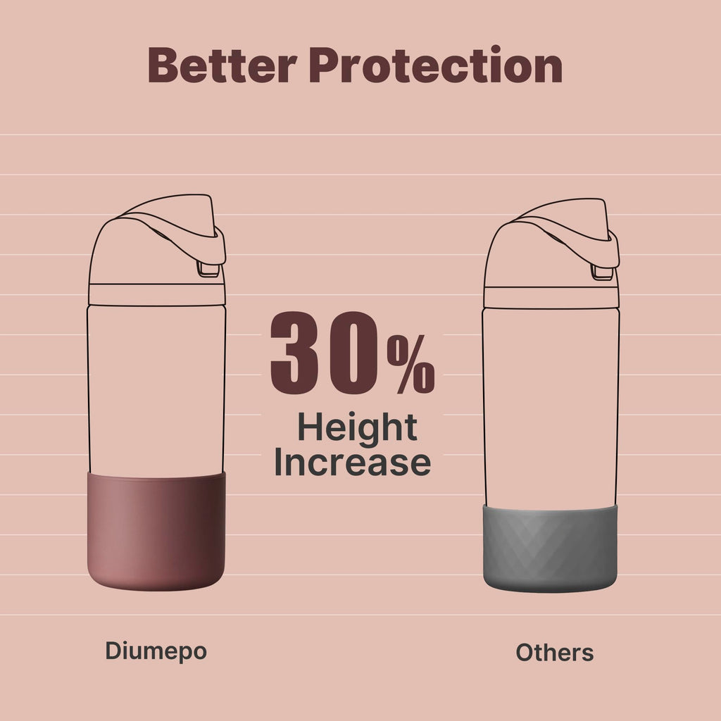 Diumepo Silicone Water Bottle Boot for Owala 14/16oz, Anti-Slip Protective Sleeve Bottom Bumper Protector for Owala Kids 12 oz T