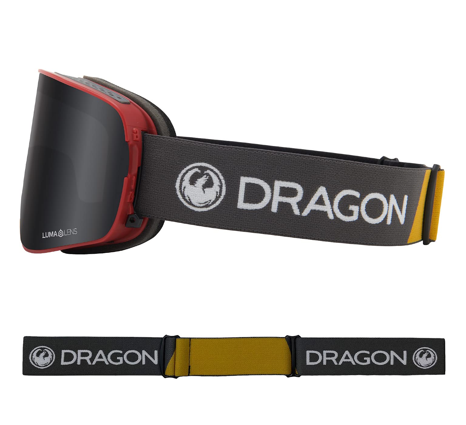 Dragon Snowgoggles Nfx2 With Bonus Lens - Block Red With Lumalens Dark Smoke + Lumalens Rose, Medium, (Nfx2 Bonus)