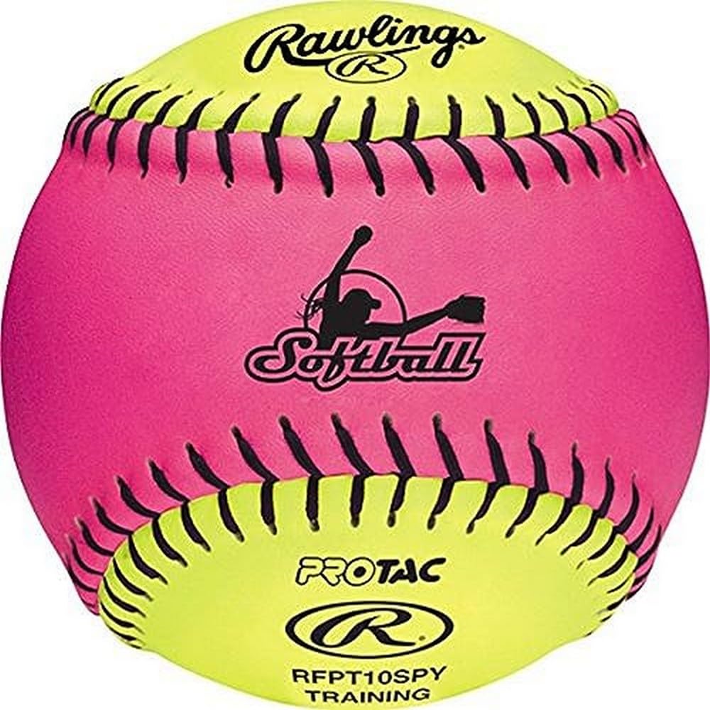 Rawlings | Fastpitch Training Softball | Soft Poly-Core Center, Ages 8U | 10 | RFPT10SPY | Pack of 12