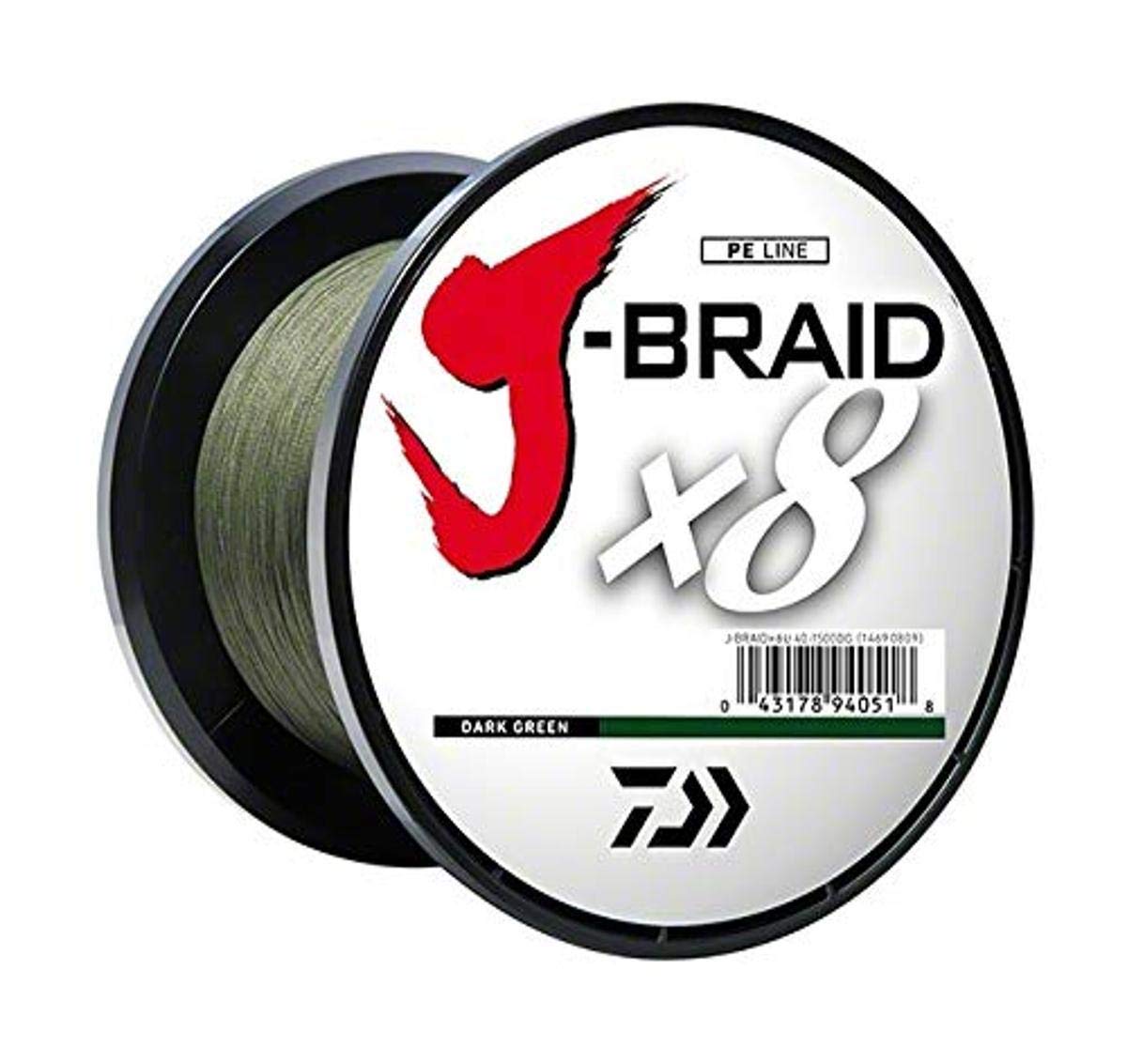 J-Braidx8, Bulk, Dark Green, Mono Dia.= 2.5Lb.