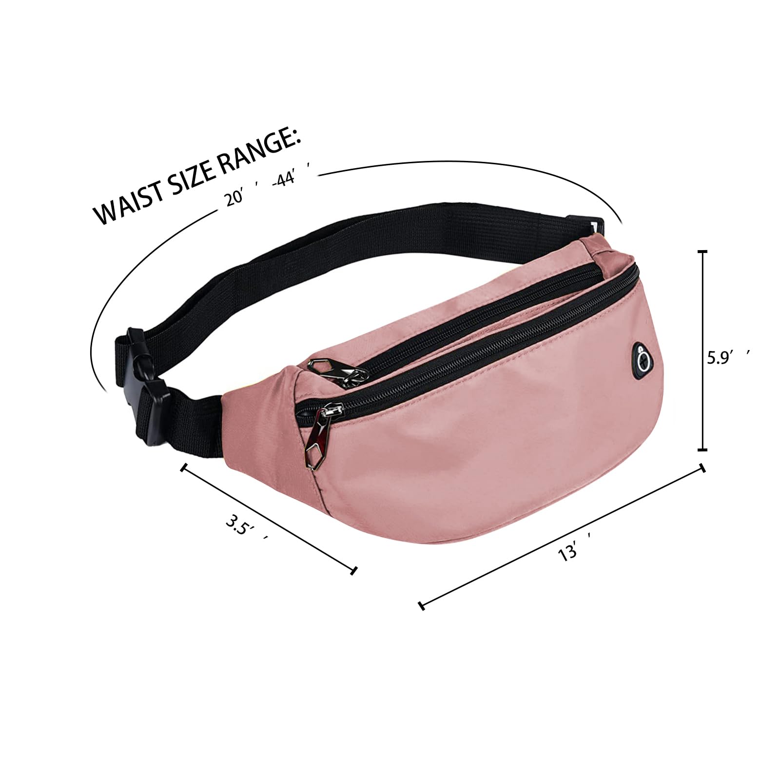 Fanny Packs For Men And Women, Waterproof Sports Waist Pack Bag For Travel Hiking Running Hands-Free