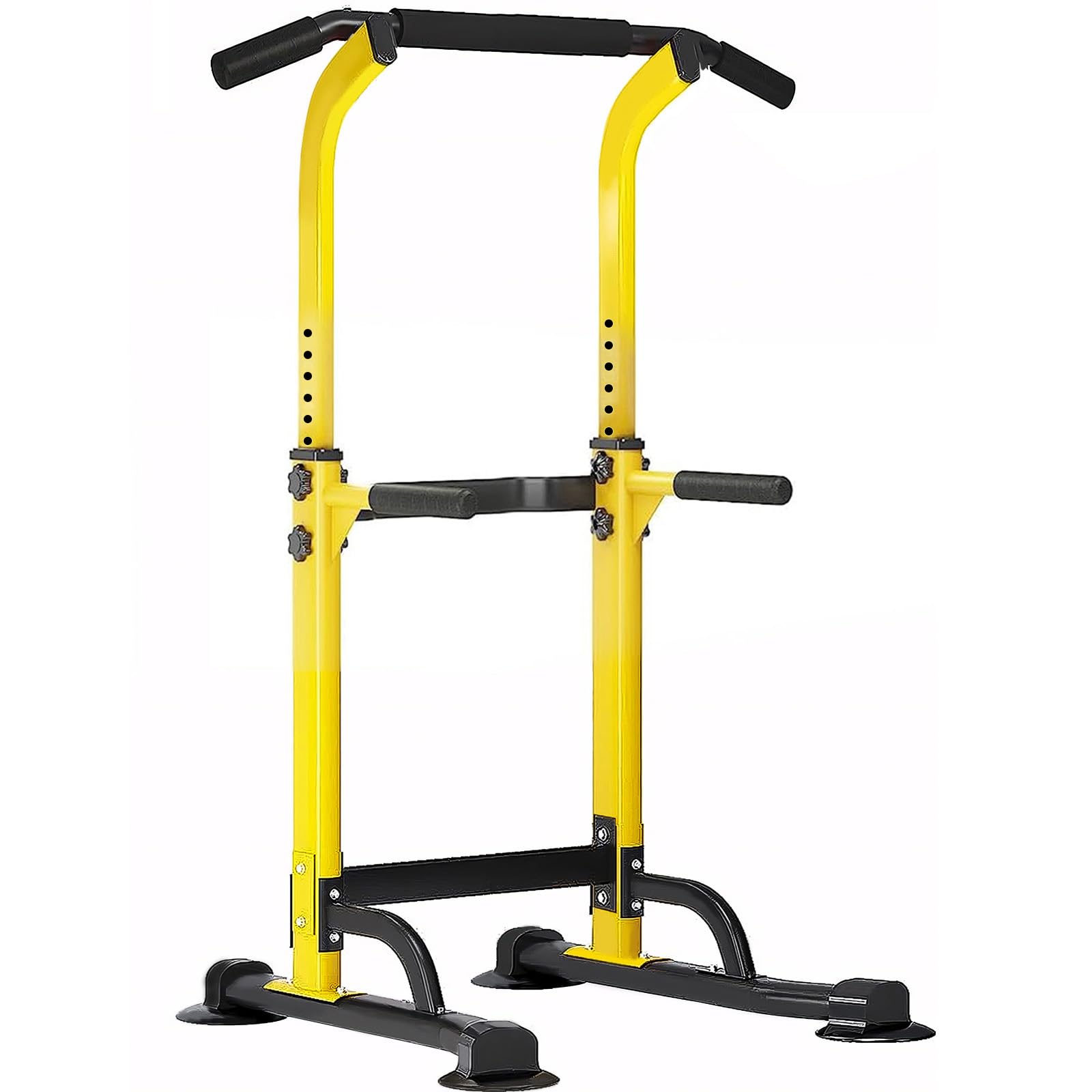 Sogespower Power Tower Dip Station Pull Up Bar For Home Gym Adjustable Height Strength Training Workout Equipment,Yellow