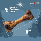 Jackpup Pork Femur Bones For Dogs Long Lasting  Gourmet Beef Dog Bones For Aggressive Chewers (4 Pack)