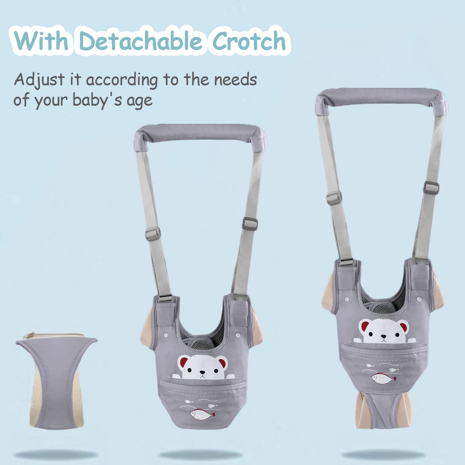 Ocanoiy Baby Walking Harness Handheld Baby Walker Assistant Belt Adjustable Toddler Infant Walker Safety Harnesses Standing Up A