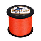 Hercules Braided Fishing Line 1500M 1640Yds 10Lbs-200Lbs Pe Superline 8 Strands (Orange 150Lb/68Kg 0.62Mm)