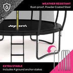 JoyBerri Trampoline Outdoor - ASTM Certified Safe, 8Ft, 10Ft, 12Ft, 14Ft, 15Ft, 16Ft Recreational Trampoline for Kids and Adults
