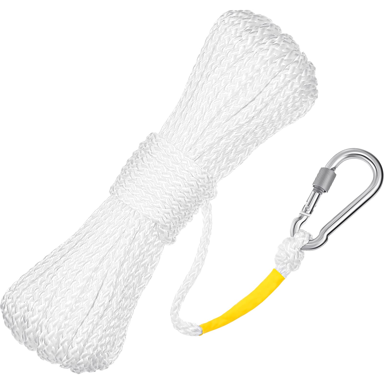 Hollow Braided Polypropylene Line Rope Heaving Line With Spring Hook For Ring Buoy Pool Life Preserver Ring Rope Boat Anchor Rop