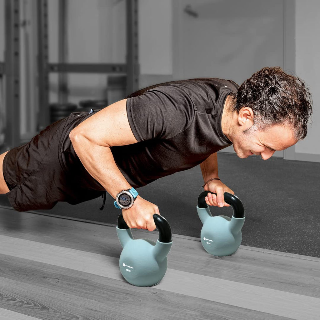 Gymenist Kettlebell Fitness Iron Weights With Neoprene Coating Around The Bottom Half Of The Metal Kettle Bell (5 Lb)