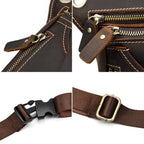 Kpywzer Vintage Leather Drop Leg Bag For Men Women Thigh Hip Bum Waist Fanny Pack Motorcycle Bike Riding Cycling Multi-Purpose T