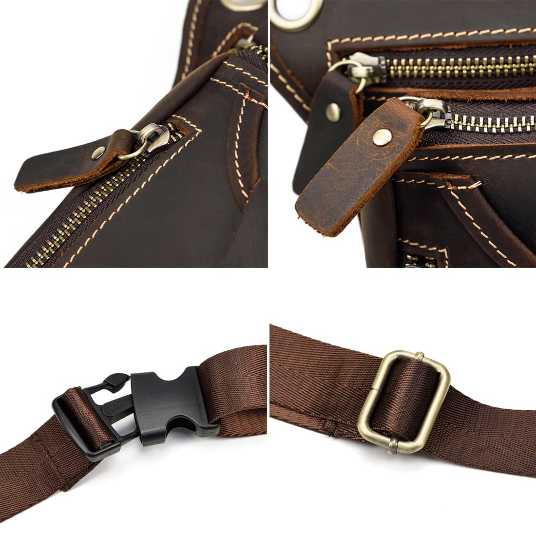 Kpywzer Vintage Leather Drop Leg Bag For Men Women Thigh Hip Bum Waist Fanny Pack Motorcycle Bike Riding Cycling Multi-Purpose T
